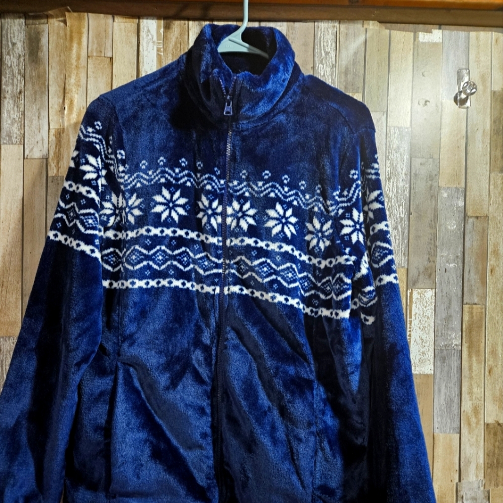 LANDS END ladies push fleece jacket